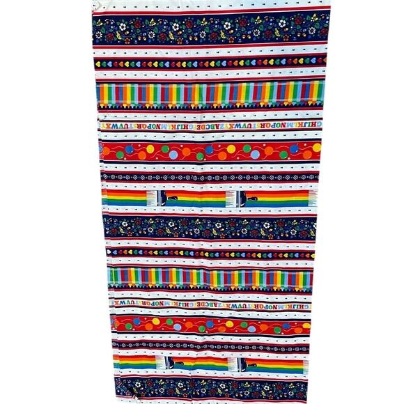 VIP Fabric Cranston Rainbow Quilt Border Print Stripe Heart Cotton ~43"L x 44"W - Picture 6 of 7